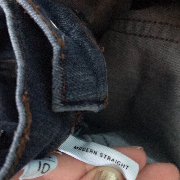 Loft Dark Wash Modern Straight Jeans - Picture 6 of 6